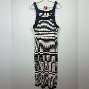 Joie black & white crochet sleeveless XL maxi dress NWT